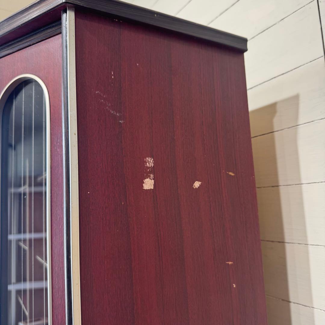 昭和レトロ　アーチ窓　食器棚　キャビネット　シックなブラウン　希少　ビンテージ