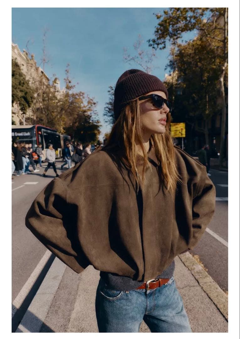 ZARAスエード調ボンバージャケット　Ｍ