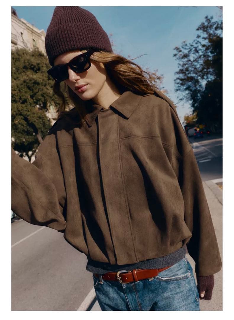 ZARAスエード調ボンバージャケット　Ｍ