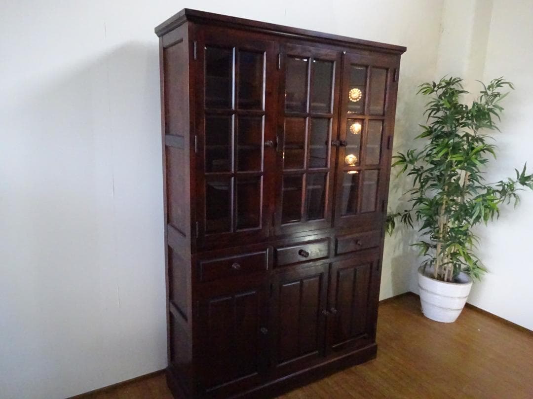 北海道民芸家具　HM165K　食器棚　カップボード　和モダン　定価44万円