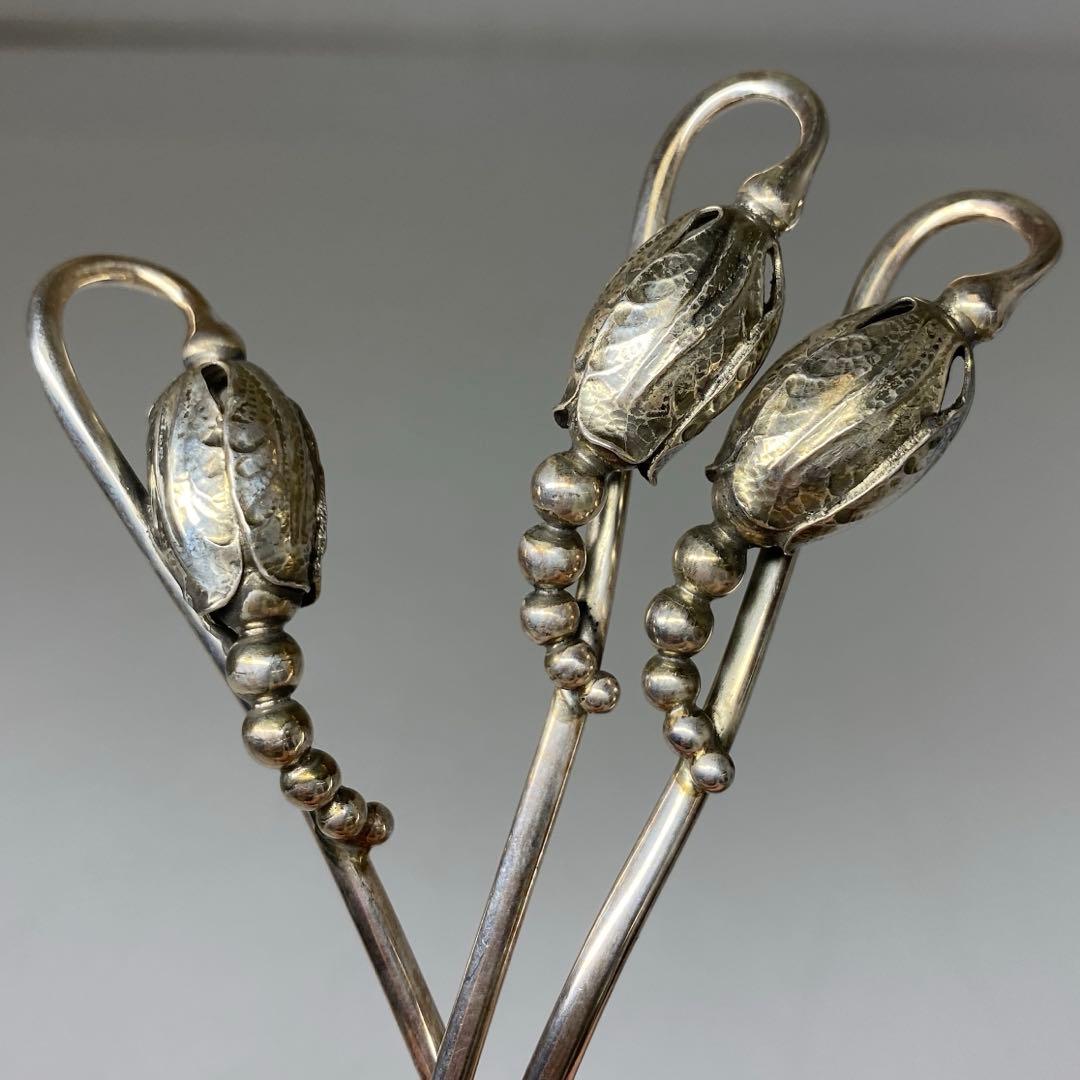 ジョージジェンセン最高峰　sterlingブロッサムデザートスプーン6本　共袋