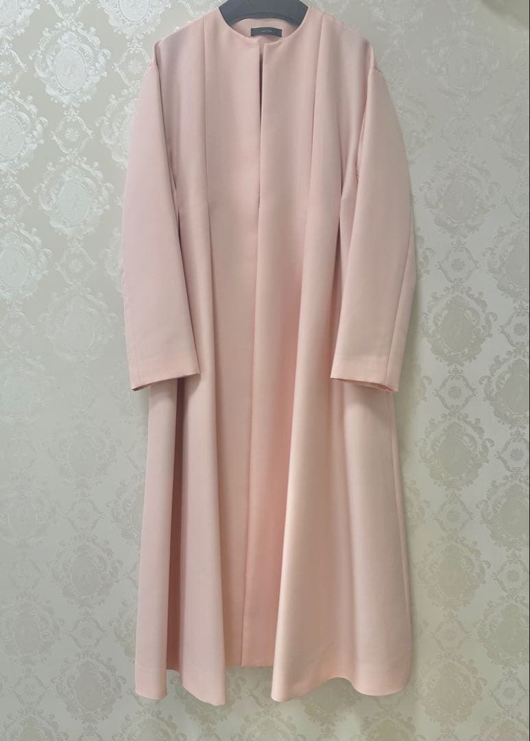 ヨーコチャンYOKOCHANベルト付きピンクロングコート