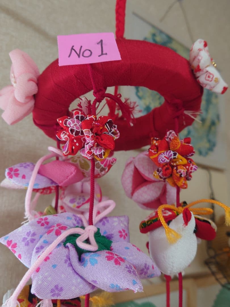 極美品　ハンドメイドひでばあちゃん作の縁起物のつるし雛　Ｎｏ．１