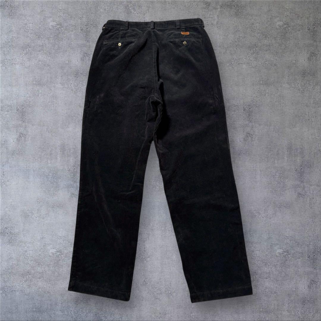 2322 古着90sポロバイラルフローレンコーデュロイパンツ太畝ANDREW黒