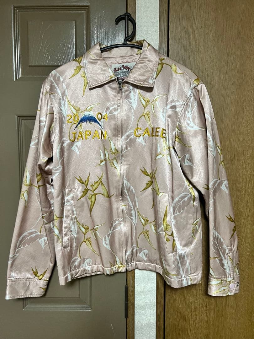 caleeスカジャン ピンク サテン 富士山 ドラゴン