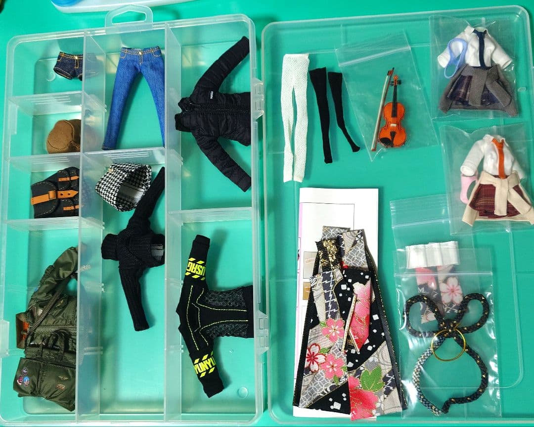 1/12着せ替え服　セット バック　帽子　バイオリン　タイツ