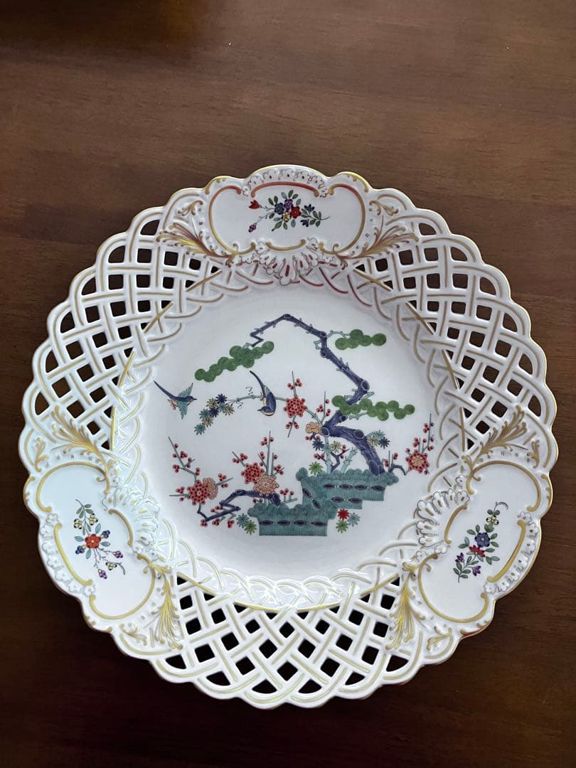 マイセン　大皿　柿右衛門様式　飾皿 シノワズリ　28.5㎝