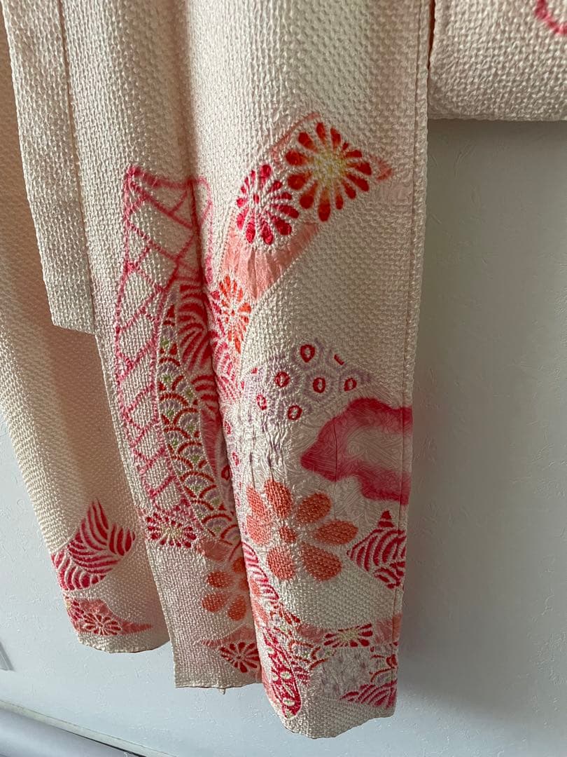 七五三　7歳　正絹　総絞りのお着物セット　大寸作り帯