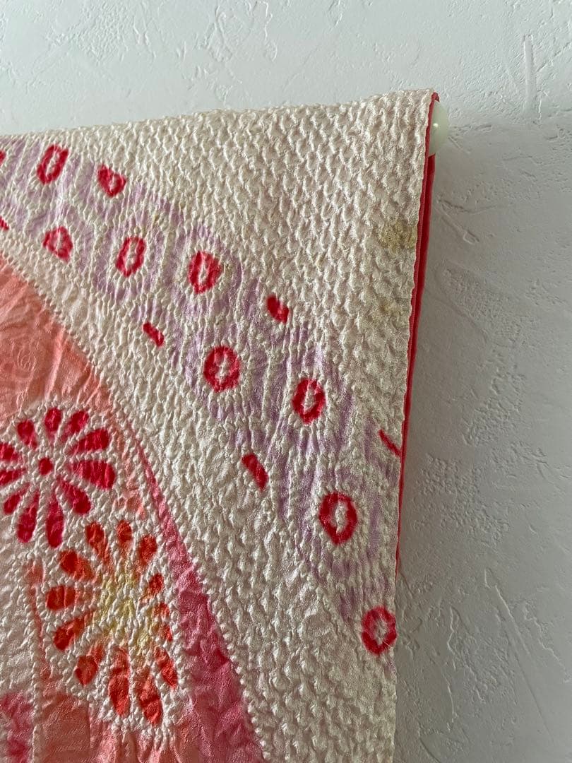 七五三　7歳　正絹　総絞りのお着物セット　大寸作り帯