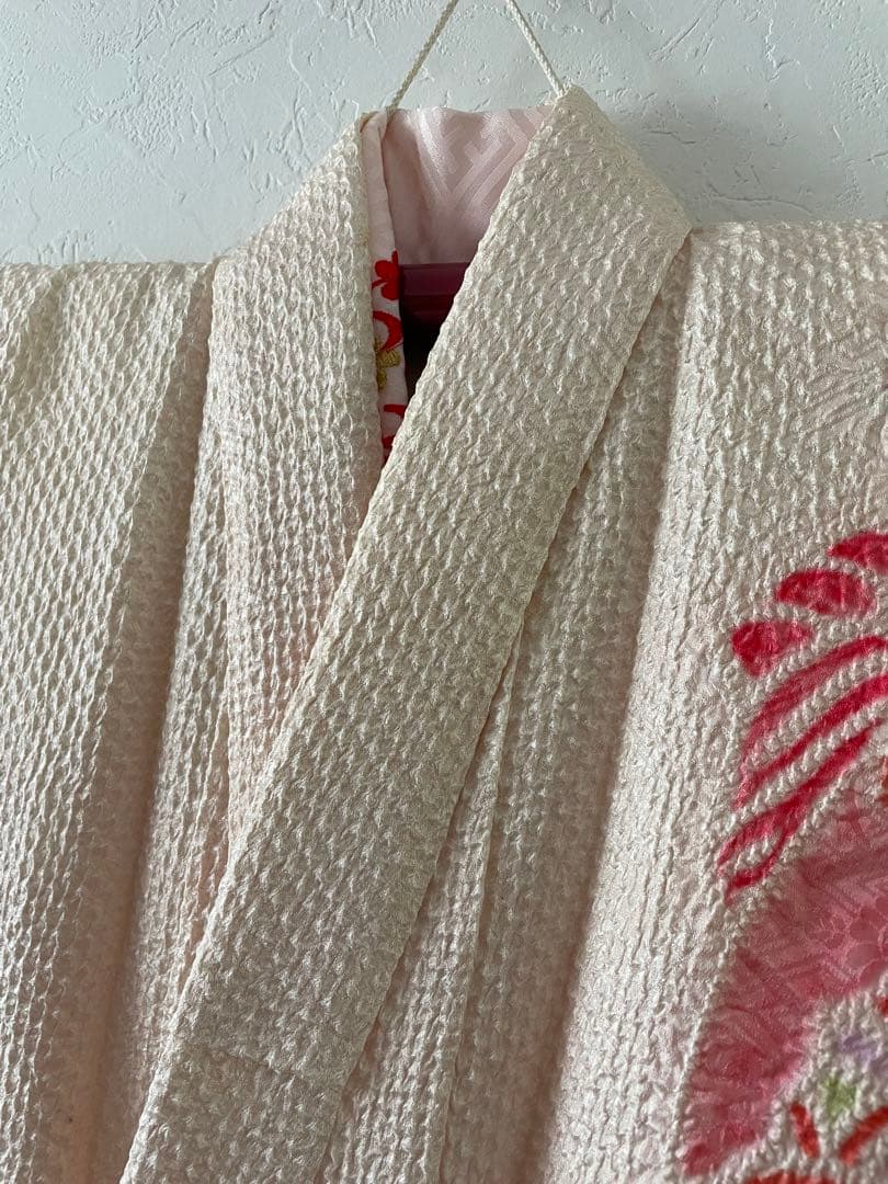 七五三　7歳　正絹　総絞りのお着物セット　大寸作り帯