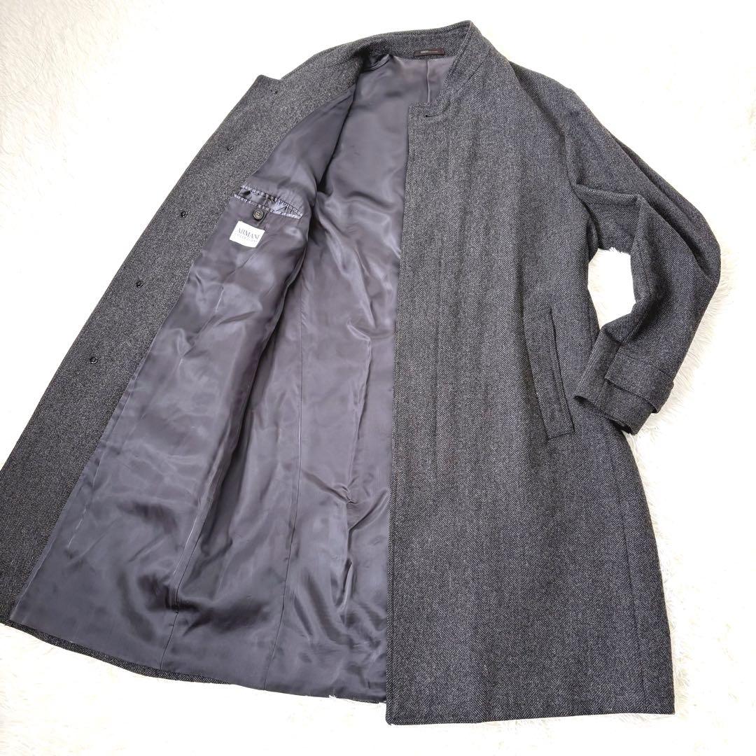 美品☆アルマーニ　コレツィオーニ　マオカラー　ロングコート　大きいサイズ　XXL