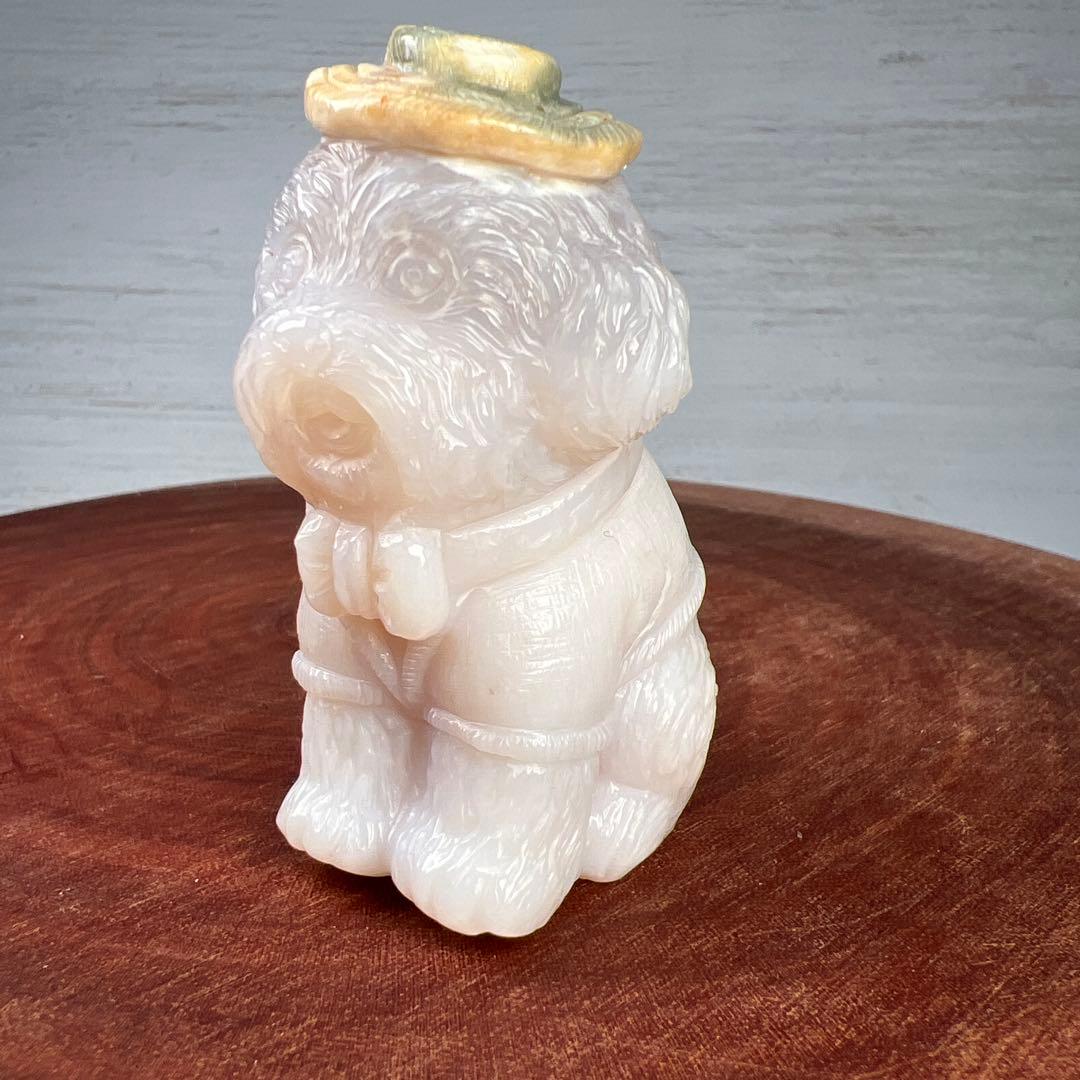 天然石 麦わらトイプードル　瑪瑙