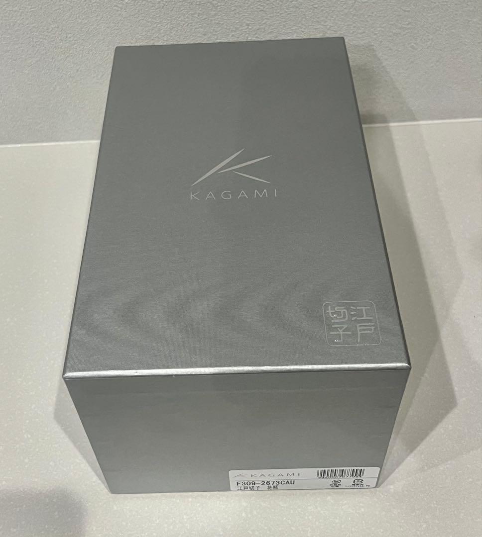 江戸切子 カガミクリスタル 花瓶 KAGAMI CRYSTAL 笹っ葉に麻の葉