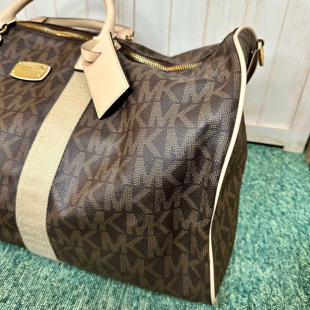 MICHAEL KORS マイケルコース 2way レザー ボストンバッグ 総柄