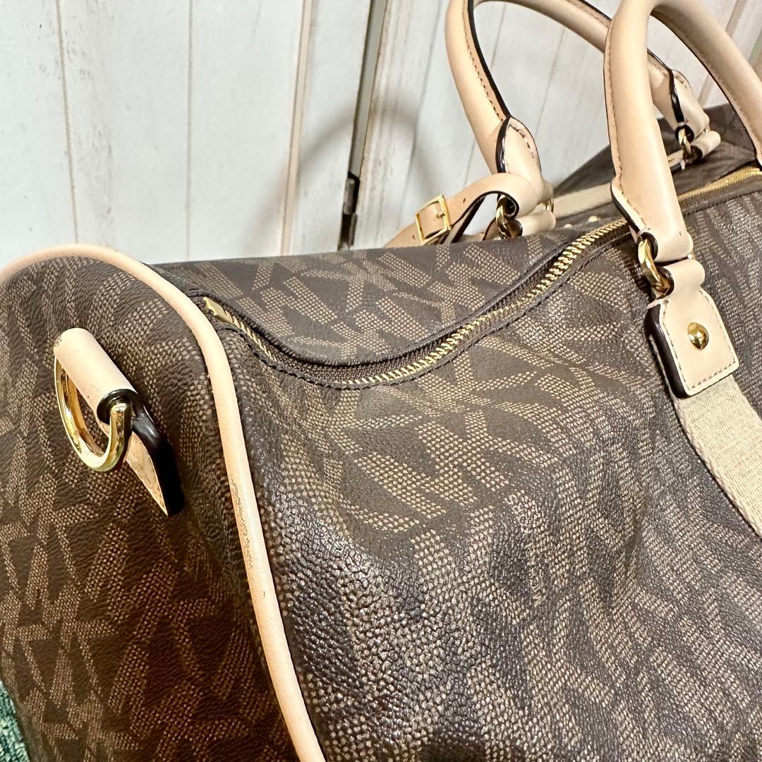 MICHAEL KORS マイケルコース 2way レザー ボストンバッグ 総柄