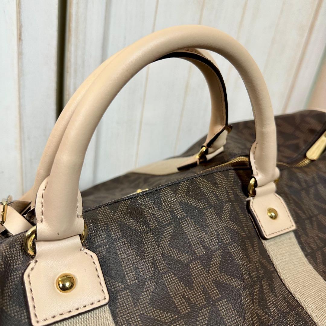 MICHAEL KORS マイケルコース 2way レザー ボストンバッグ 総柄