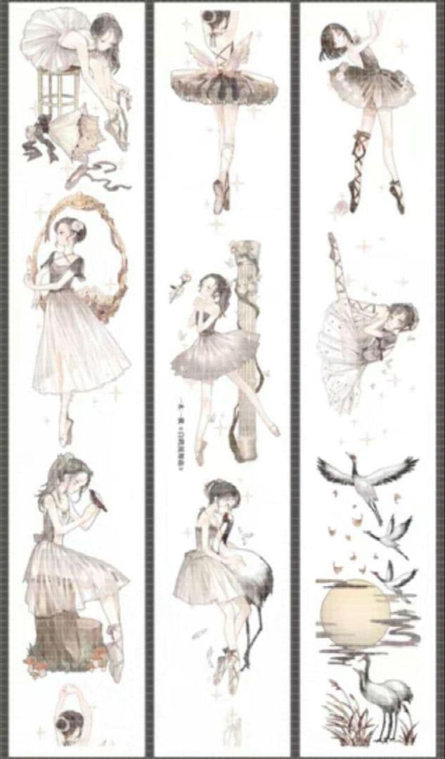 墨魚様SET ★ 海外 マスキングテープ マステ PET 装飾 人物 贝壳光