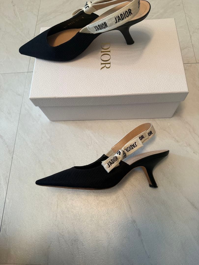 DIOR ポインテッドトゥ スリングバックパンプス　39