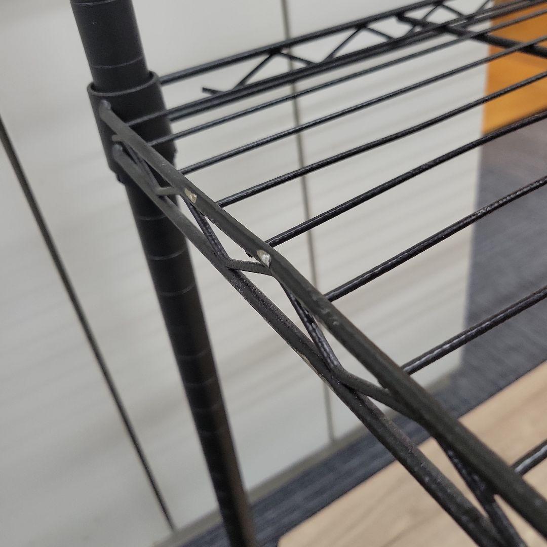 【ワケアリ】 ルミナスノワール スチールラック ５段 リバーシブル天板付き