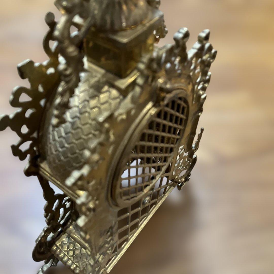 ヴィンテージ風金色置時計　イタリア製　アンティーク