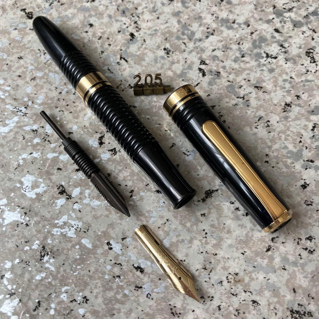 #205 オーバーホール済み 万年筆 PLATINUM ギャザード 14k