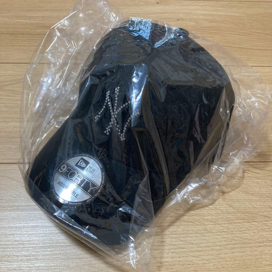 newera 9FORTY ブラック ラインストーン ヤンキース キャップ 新品