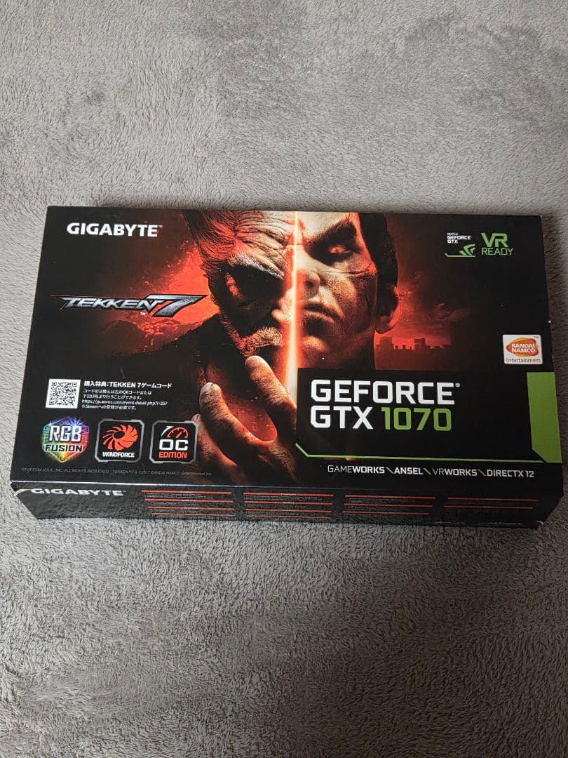 【GIGABYTE】GeForce GTX1070 動作確認済み