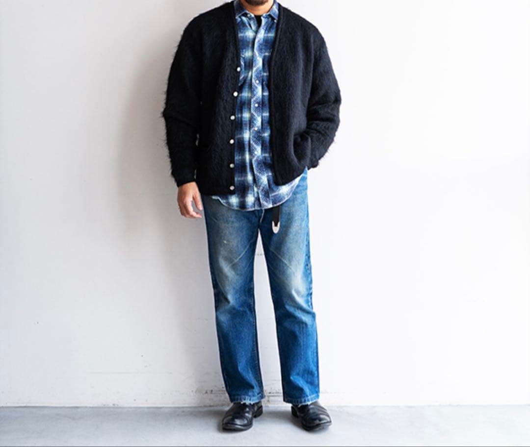 新品　a.r.p.モヘアカーディガン　pure Black