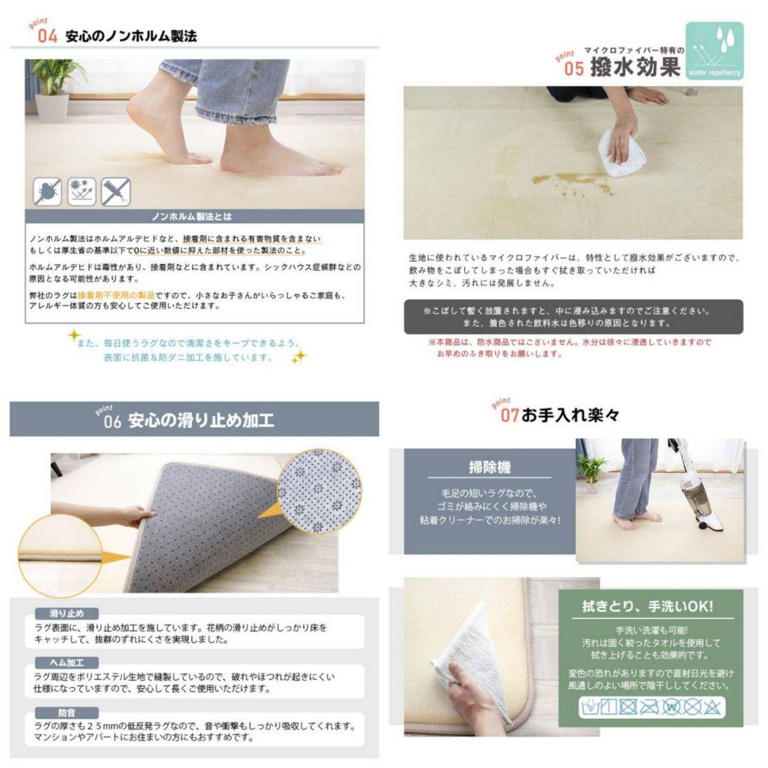 お買い得❗極厚 低反発ラグ 厚さ25㎜ ラグマット 滑り止め Lサイズ❗