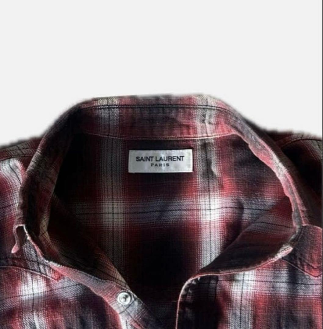 saint laurent エディ　16ss チェックシャツ　木村拓哉