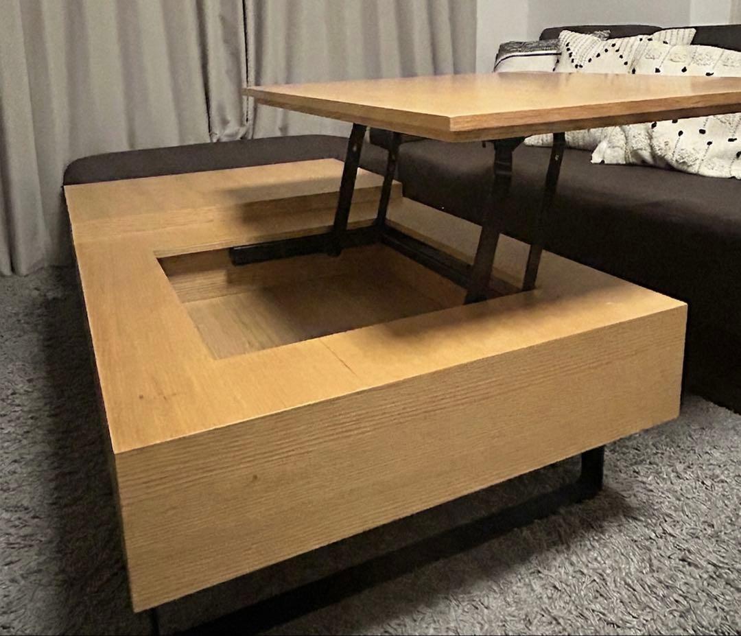 ※1/31まで掲載【LOWYA】センターテーブル ローデスク リフトアップ式