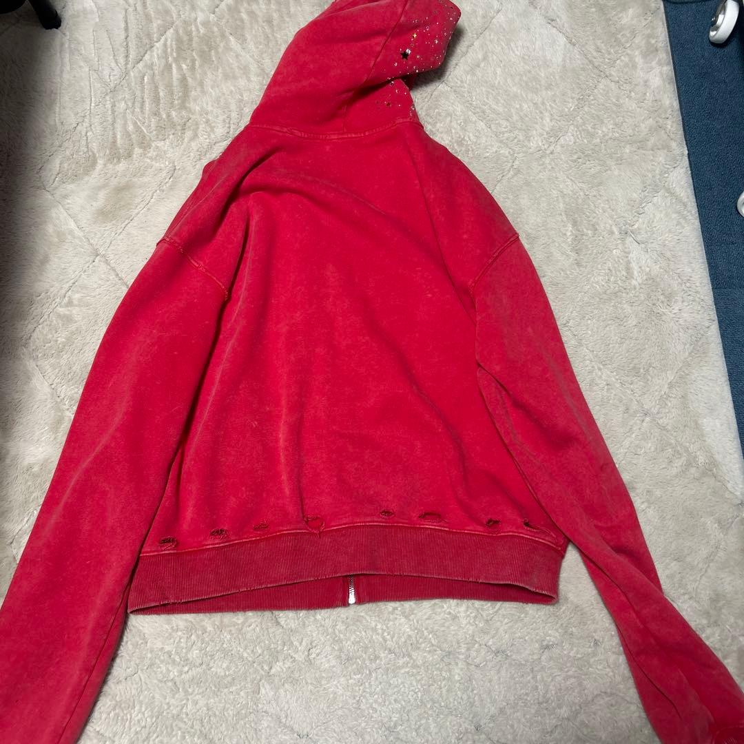 Aelfric Edenラインストーン　ジップアップパーカー