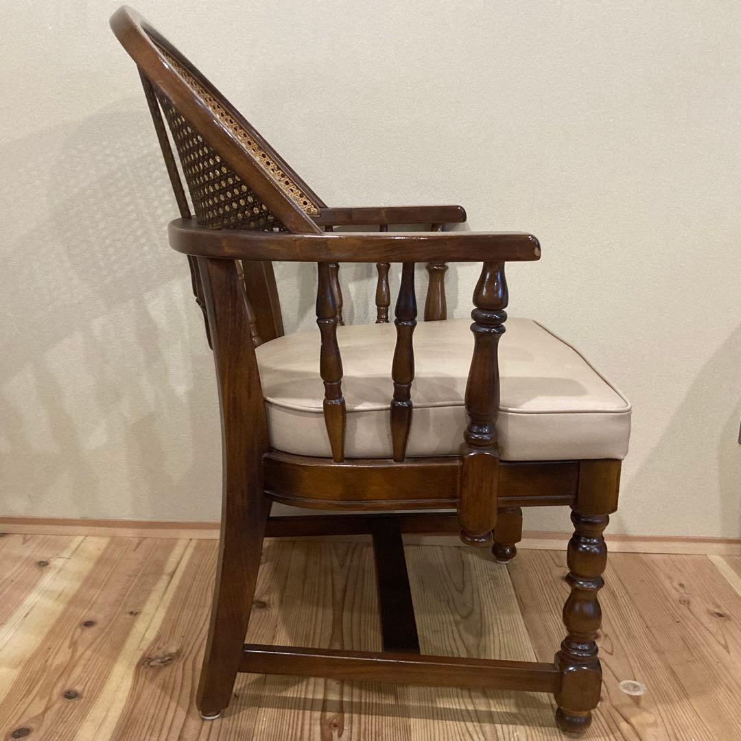 ② 【希少品】 オールド カリモク karimoku アームチェア　ラタン