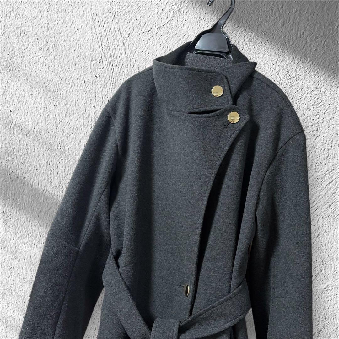 完売品 ラグナムーン ウールジャージスタンドカラーコート