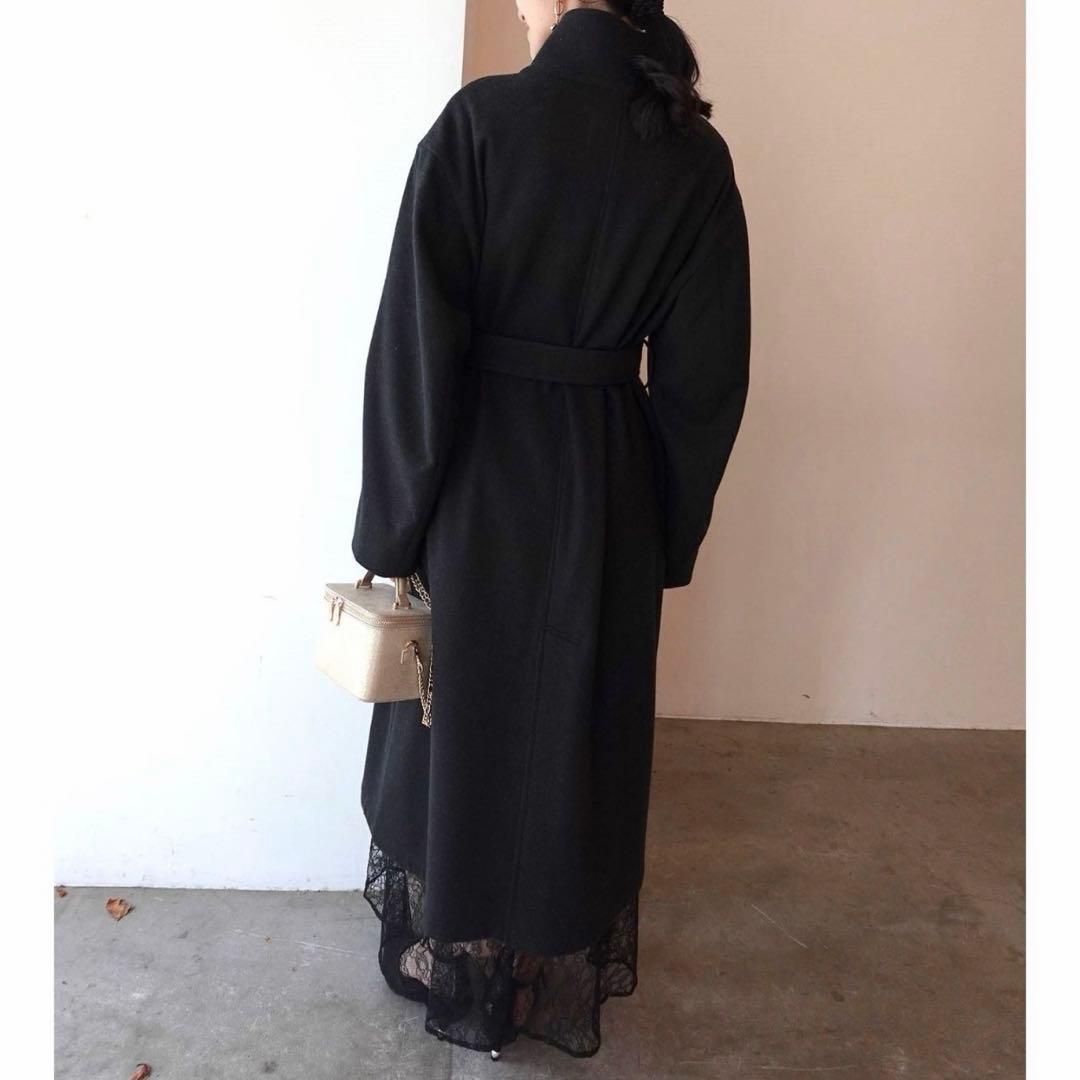 完売品 ラグナムーン ウールジャージスタンドカラーコート