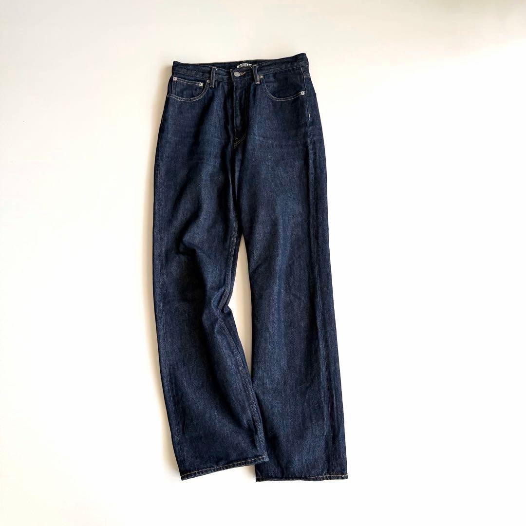 【オーラリー】ハード ツイスト デニム インディゴ 5P パンツ 27 日本製