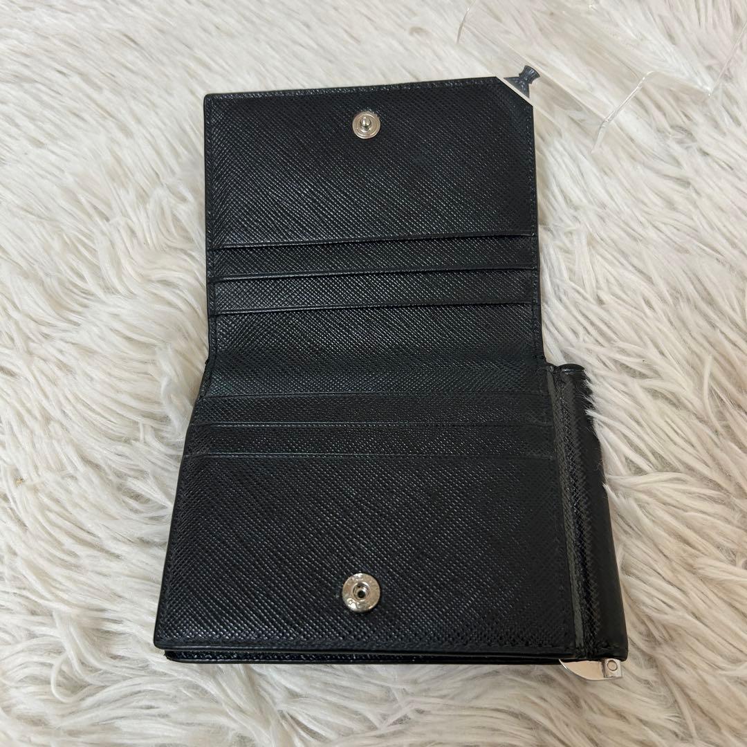 美品✨PRADA プラダ　マネークリップ サフィアーノ　メタルロゴ