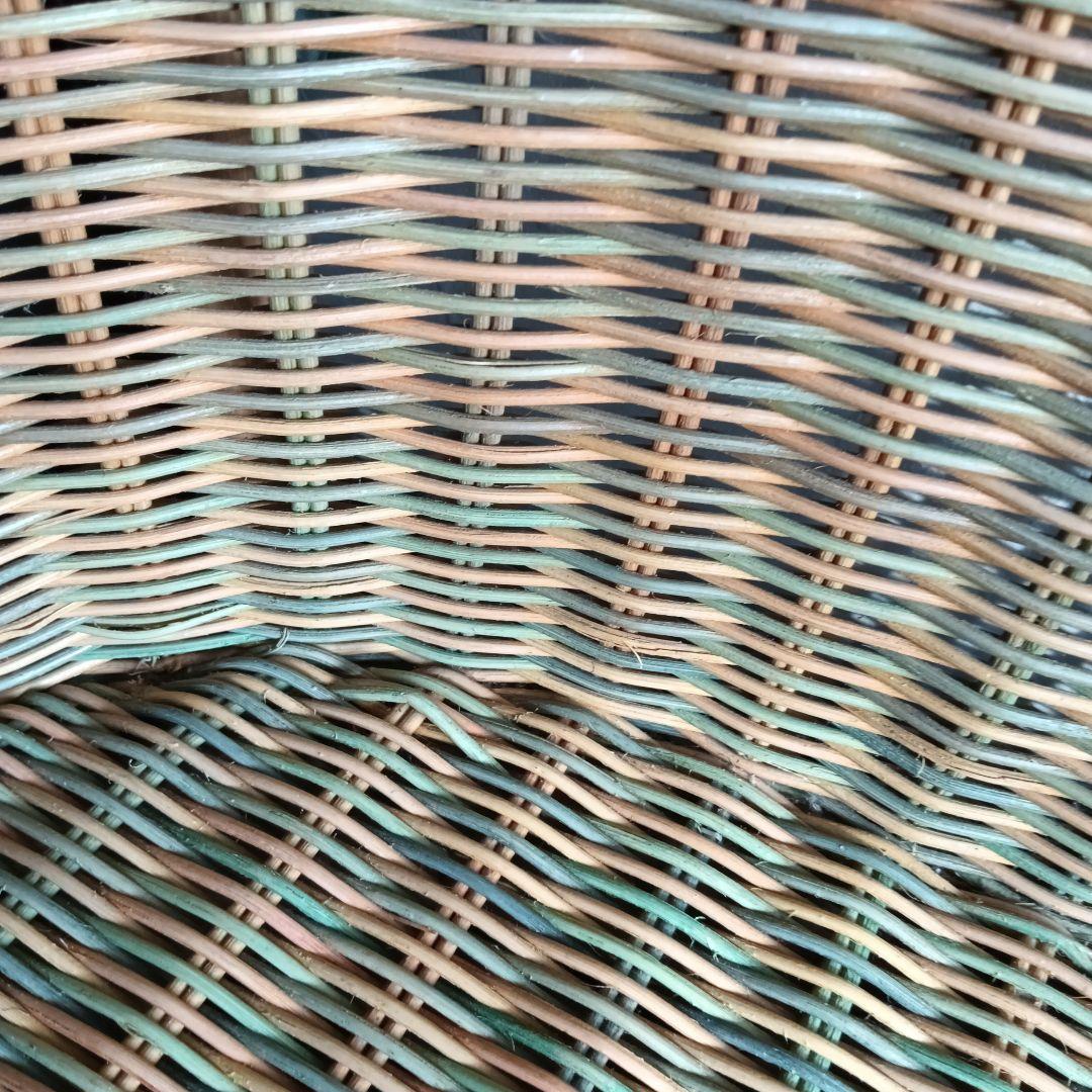 引取りお値下げ　希少　おしゃれパステルカラー　ラタン製　カウチソファ　引出し収納