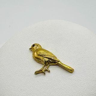 K18　鳥モチーフサファイアペンダントトップ