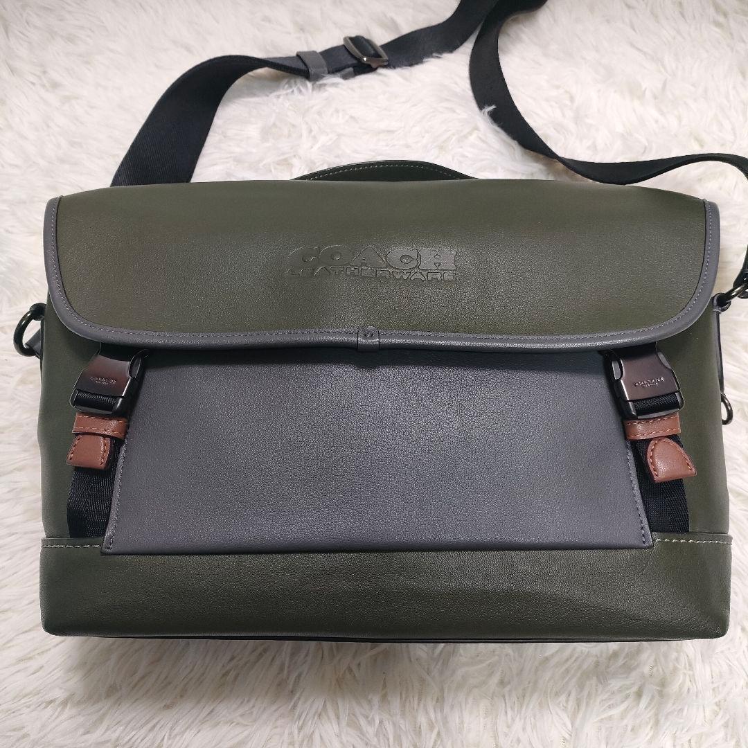 ◎美品 コーチ ショルダーバッグ バイカラー メッセンジャーバック リーグバイク