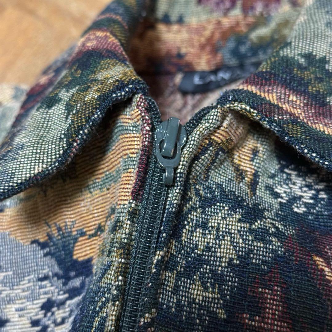 カナダ製 シカ アニマル柄 ジャガード織 ゴブランジャケット S644b