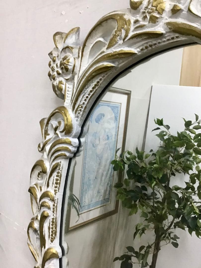 管966☆イタリア製☆アンティーク☆ウォールミラー☆壁掛け鏡