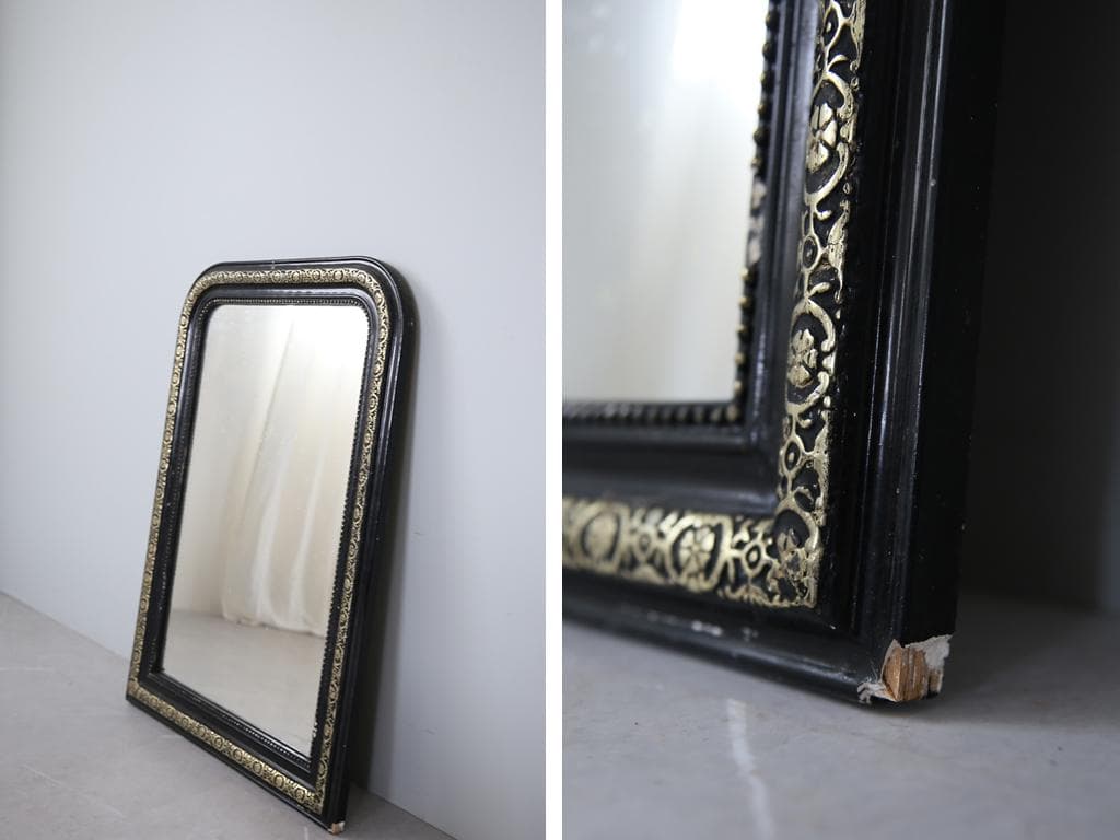 フランスアンティークナポレオン3世様式ミラー/壁掛け鏡ウォールミラー54-199