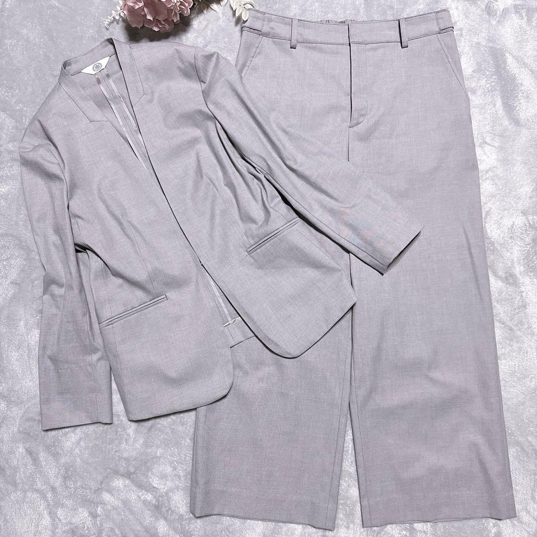 現行【未使用】ジェイプレス セットアップ ノーカラー ワイドパンツ