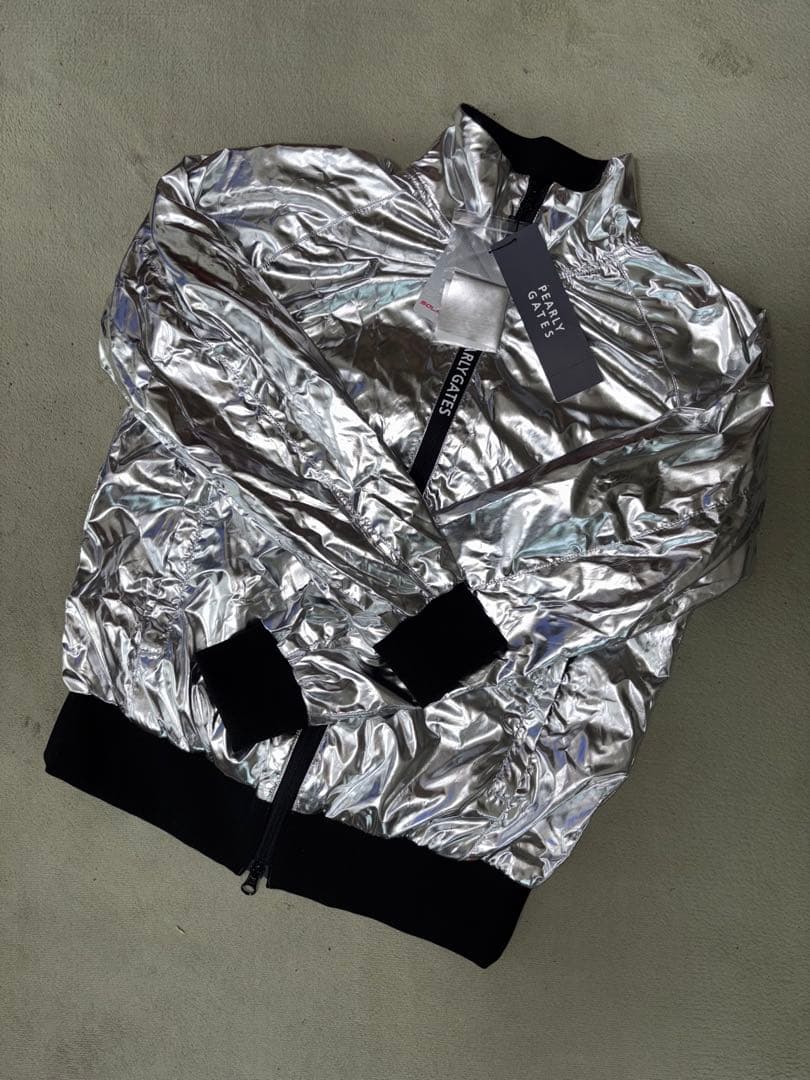 （新品）パーリーゲイツ、プラチナシルバー、ジップジャケット、ブルゾン、サイズ0