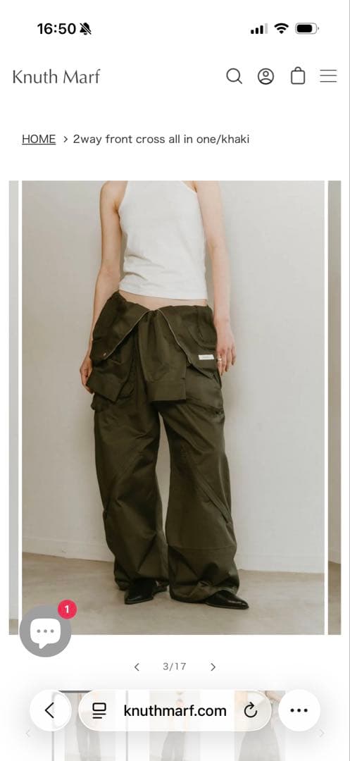 サロペット・オーバーオール・オールインワン Knuthmarf 2way front cross all in one