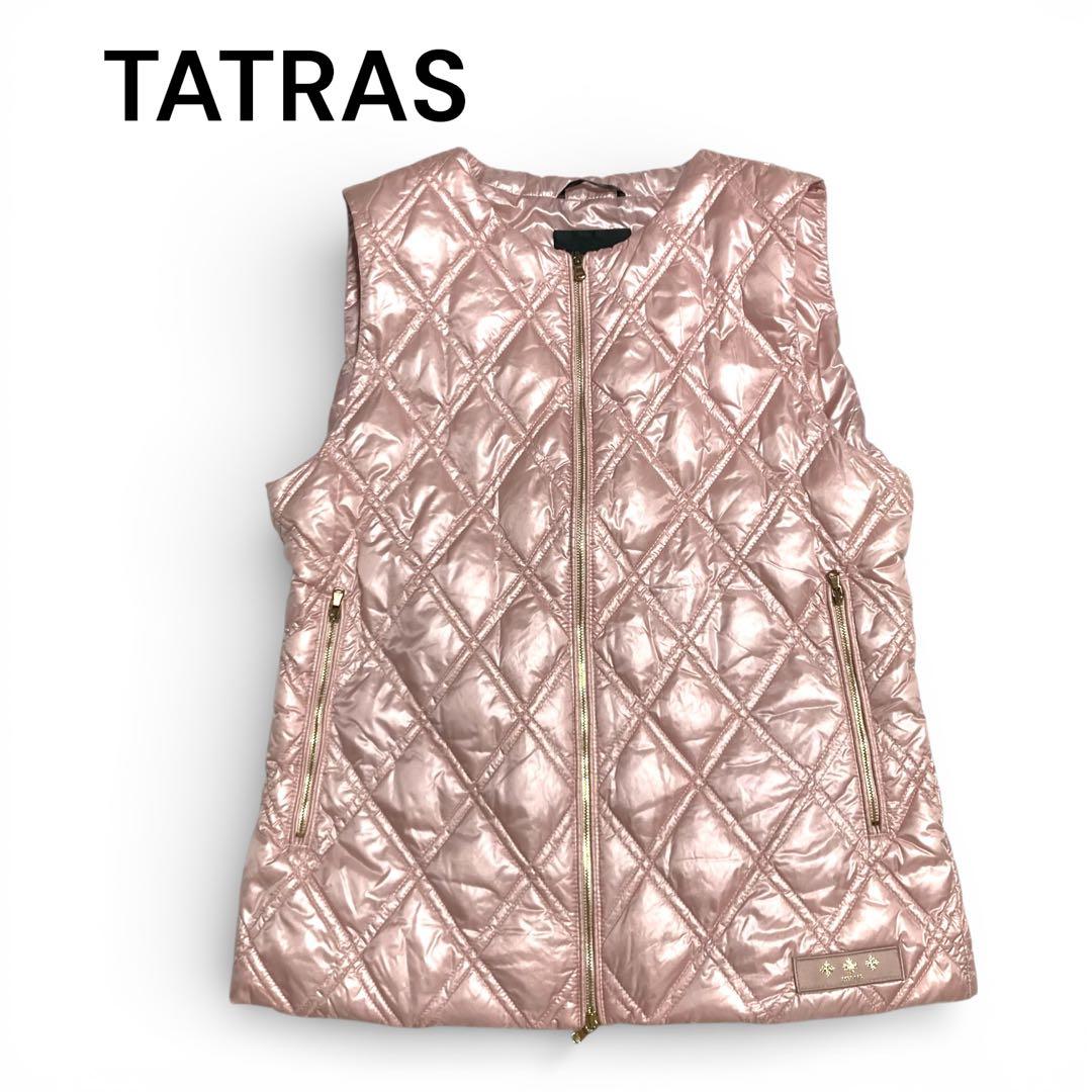 美品★タトラス ダウンベスト ライトダウン ノーカラー キルティング Mサイズ