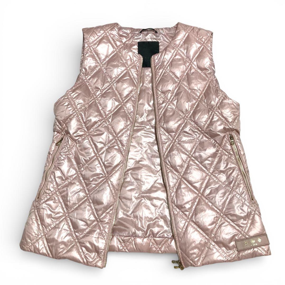 美品★タトラス ダウンベスト ライトダウン ノーカラー キルティング Mサイズ