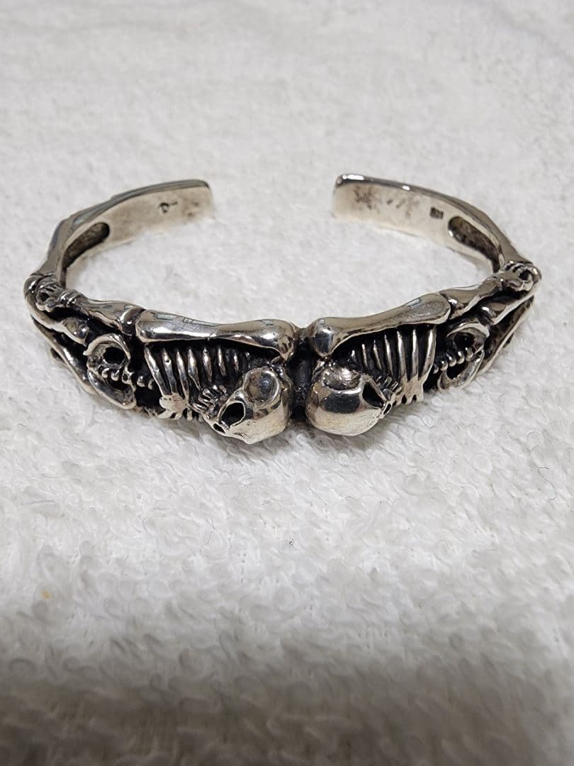 シルバー　Silver925　スカル　バングル　中古