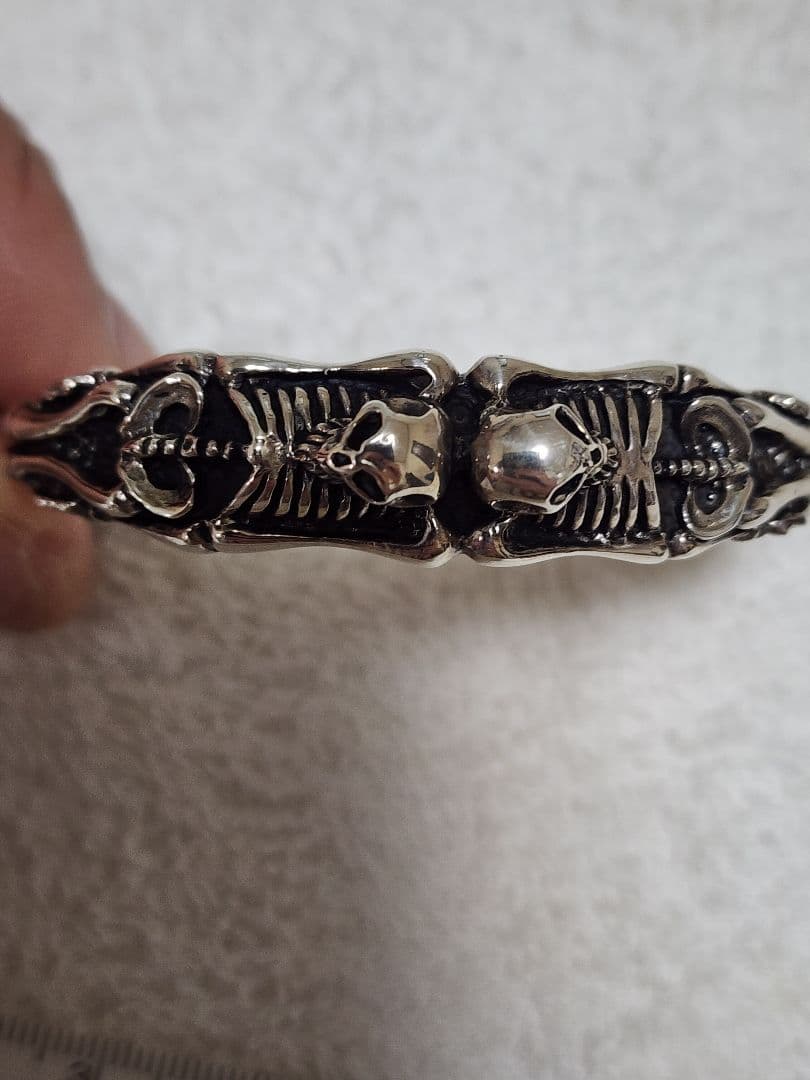 シルバー　Silver925　スカル　バングル　中古